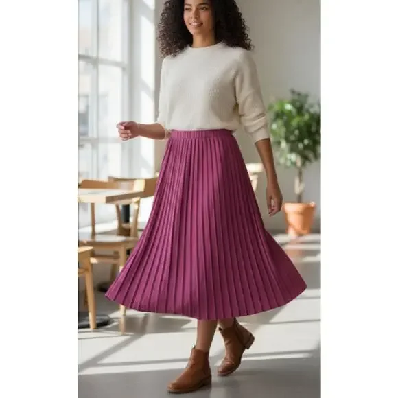 Chaus Vintage Cranberry Knit Pleated Skirt size Medium - Picture 9 of 9